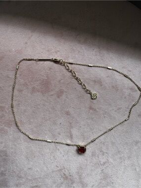 Kendra Scott Gold Necklace with Red Pendant